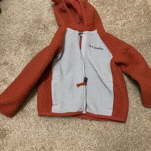 Columbia Rust and White Fleece Jacket